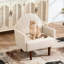Fauteuil en forme de coquillage avec pieds en bois pour plus de confort et de style-545349128