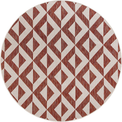 Contemporary Dominicia Rug Red Abstract
