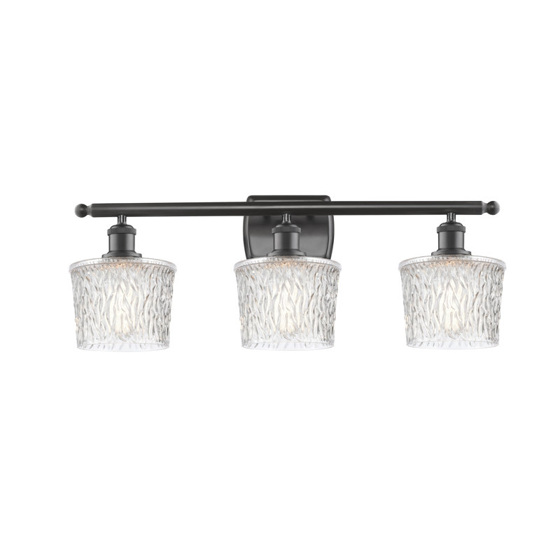 Camire 3 - Light Dimmable Vanity Light, Clear, 6 Watt Vinage LED Bulb, Oil Rubbed Bronze