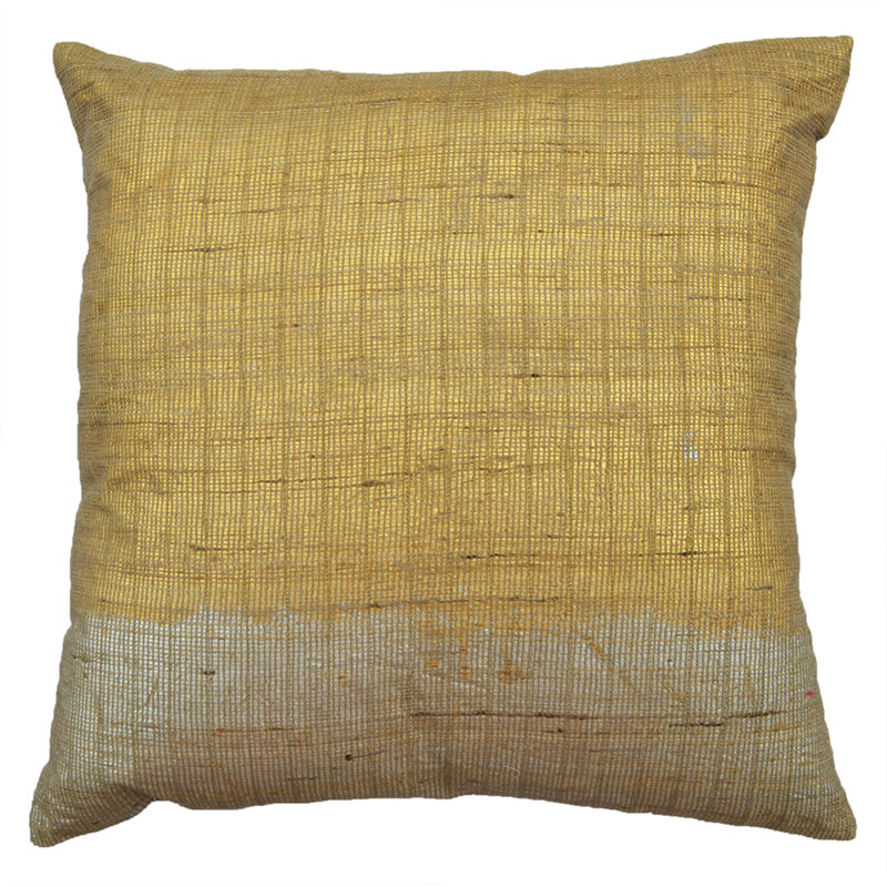 Coussin en lin brodé Cloudi Doré et argenté H 20 po Cloud9 Design
