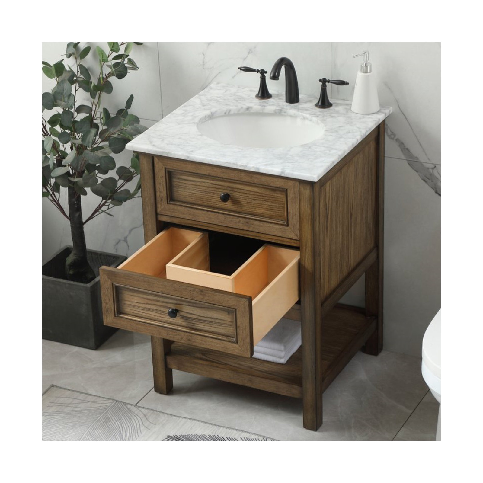Bonsai 24'' Single Bathroom Vanity, Driftwood