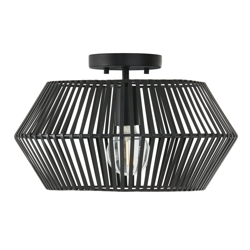 Kaiya Semi Flush Mount, Matte Black