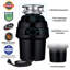 Broyeur silencieux Eco Logic Deluxe 3/4 HP avec protection contre les odeurs et cordon d'alimentation, système de broyage à alimentation continue