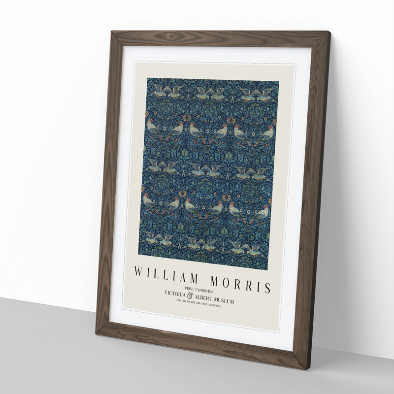 Birds Vol.2 by William Morris - Picture Frame Art Prints, Walnut, 36cm H x 27cm W x 2cm D