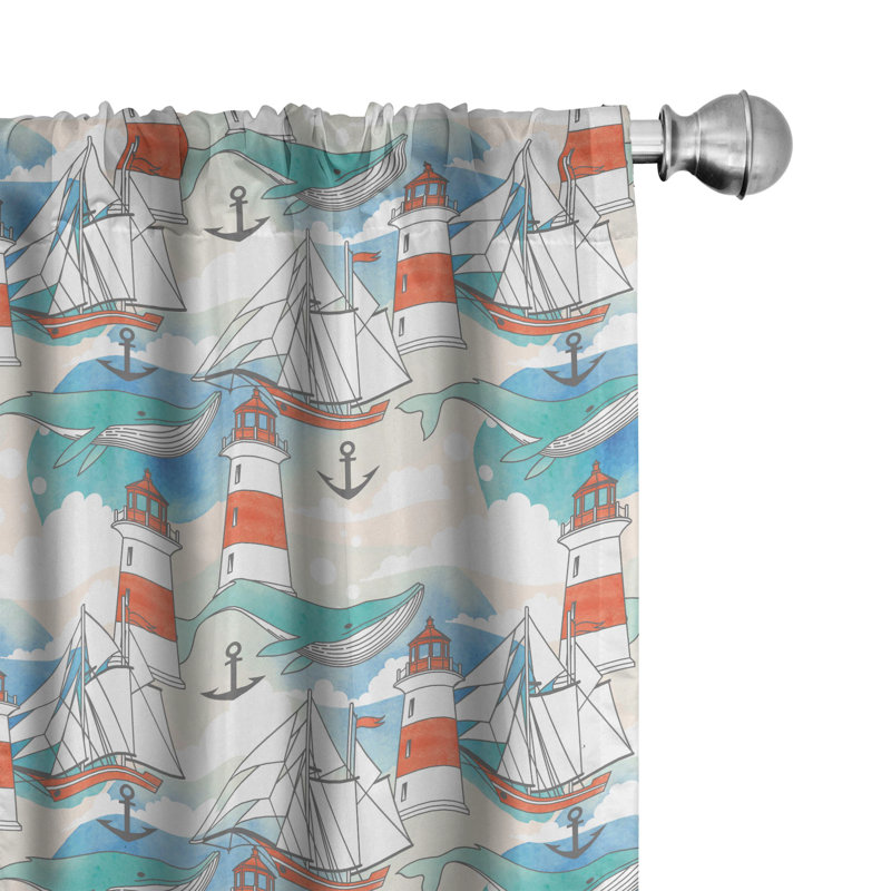 Lighthouse Semi-Sheer Rod Pocket Curtain Panels, 28" x 84"