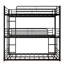Black Triple Twin Bunk Beds, Over Twin, Space - Saving, Easy Assembly, Guardrails, Two Ladders, Stable Structure, Modern Bed For Compact Bedrooms Bed, Black, Metal Frame, Saving Design, Features, And