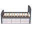 Lit plateforme simple en bois massif avec 6 tiroirs