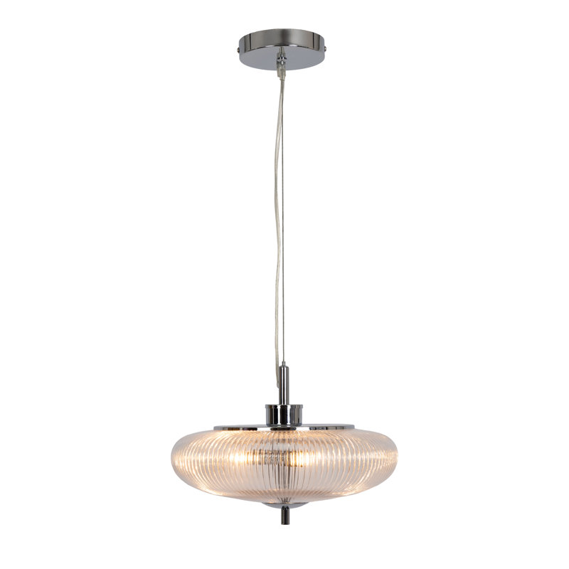 Ashwell Pendant Light with Ribbed Glass