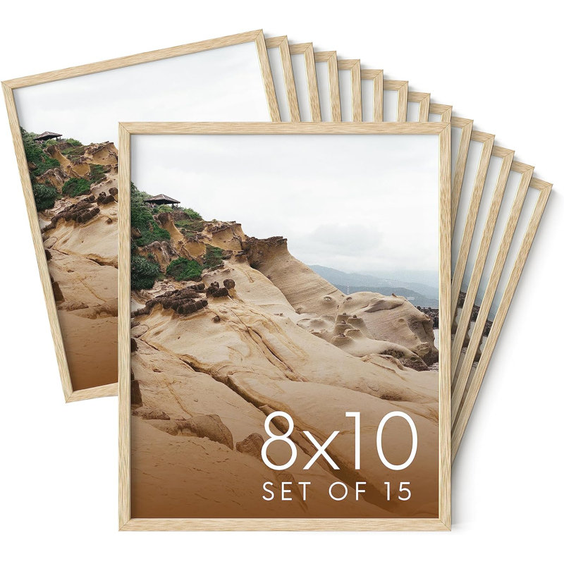 Cadre photo en bois - ensemble de 15, Beige, H 10 po x l 8 po