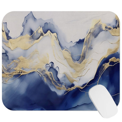 Abstract Ridge Cascade Paint Brush Strokes Modern Transitional Gaming Cute Office Laptop Desk Pad Gift Mat Square Rectangle Non-Slip Mousepad