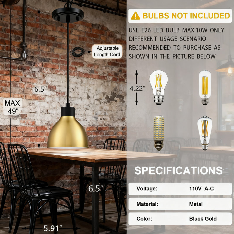 Ensemble de 3 mini-luminaires suspendus industriels, plafonniers suspendus en bronze brossé noir de 6 pouces pour îlot de cuisine, bar, salle à manger, salon, couloir