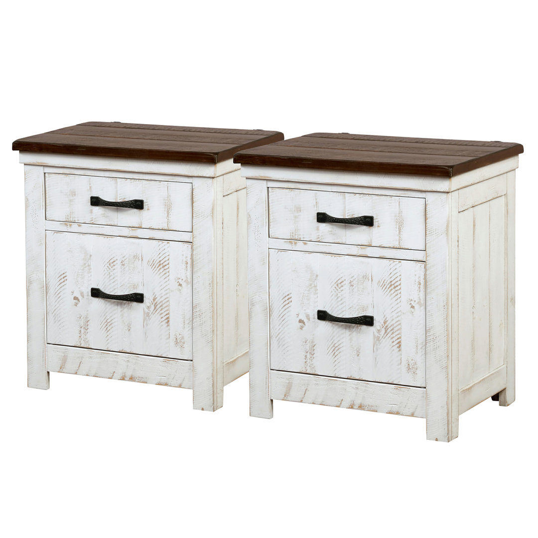 Glasco 24'' W Solid Wood Nightstand (Set of 2) Beachcrest Home™