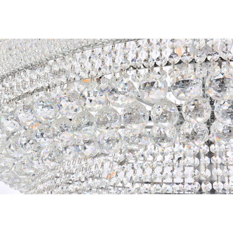 Lustre empire unique à 66 lumières avec détails en cristal Gaelle, Chrome, Coupe royale