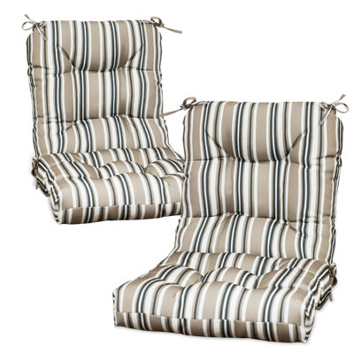 2 pièces de coussins de chaise épais et coussins de 4 po pour l'intérieur et l'extérieur avec sangles