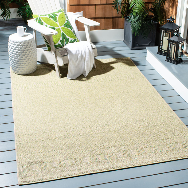 Amedee Performance Geometric Indoor/Outdoor Area Rug, Round 5'3"