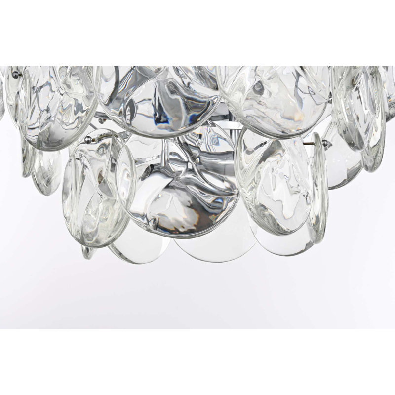Lustre en cristal 30 pouces Idamay, Chrome chrome