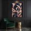 "Abstract Florals 45", art mural sur toile grise-1909419633
