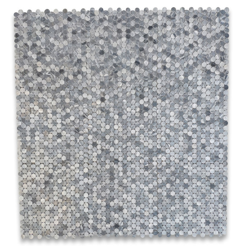 Bardiglio 11" x 12" Marble Honeycomb Mosaic Wall & Floor Tile, Dark Gray