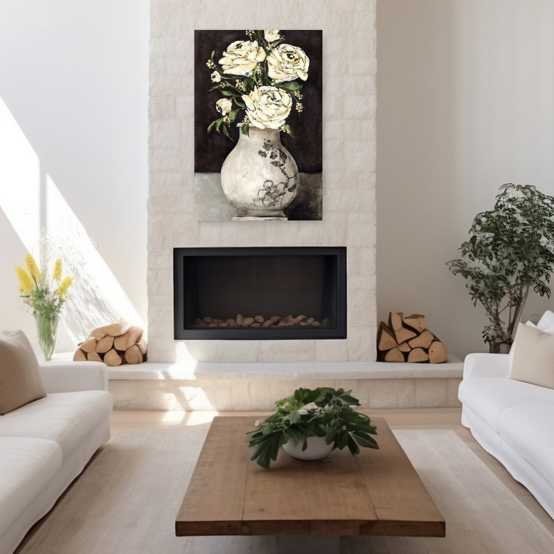 Maison de grand-mère, architecture rétro, art floral, H 48 po x l 32 po