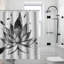 Rideaux de douche à motif floral noir et blanc pour salle de bain 71 po x 71 po-444320949