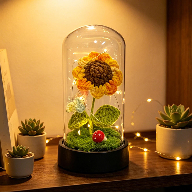 Lampe à fleurs en tricot tricoté pour la chambre, B
