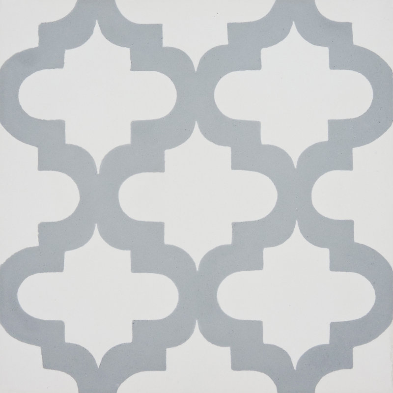8 in. x 8 in. Tile, White/Gray