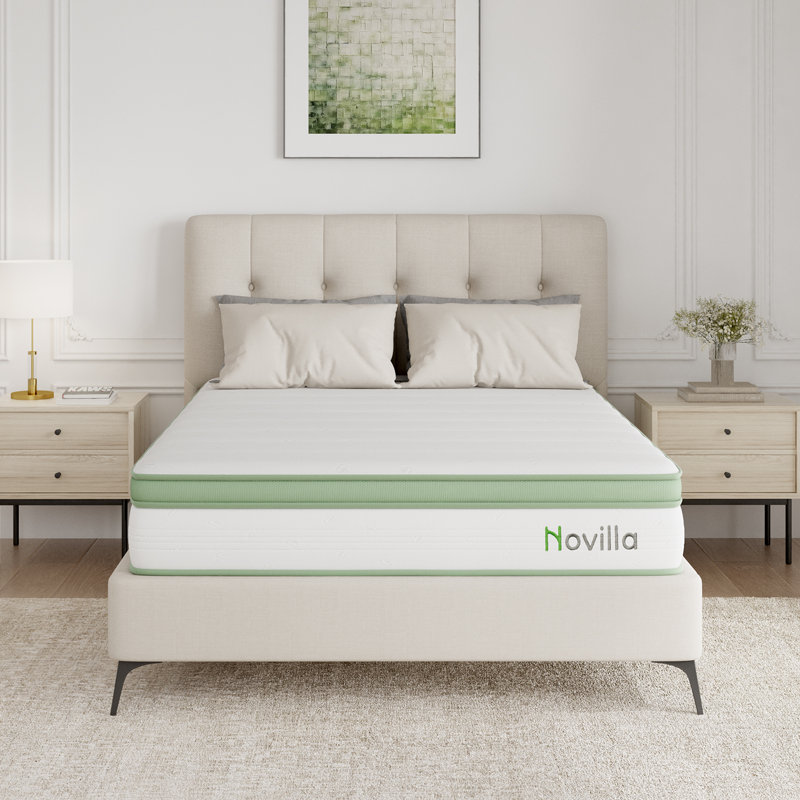 Matelas hybride en mousse viscoélastique de refroidissement moyenne de 10 po Novilla, certifié CertiPUR-US, certifié OEKO-TEX