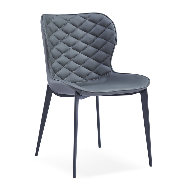 Chaise d'appoint rembourrée Stacia, gris, Noir