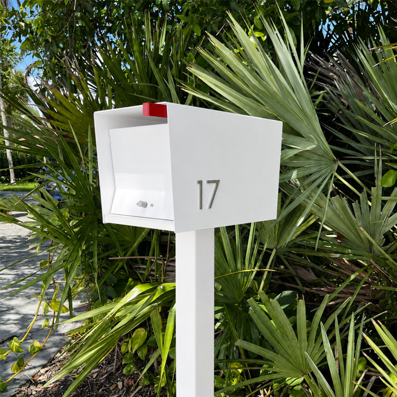 Boîte aux lettres Quick-Ship UpTown en blanc sur blanc, Oui