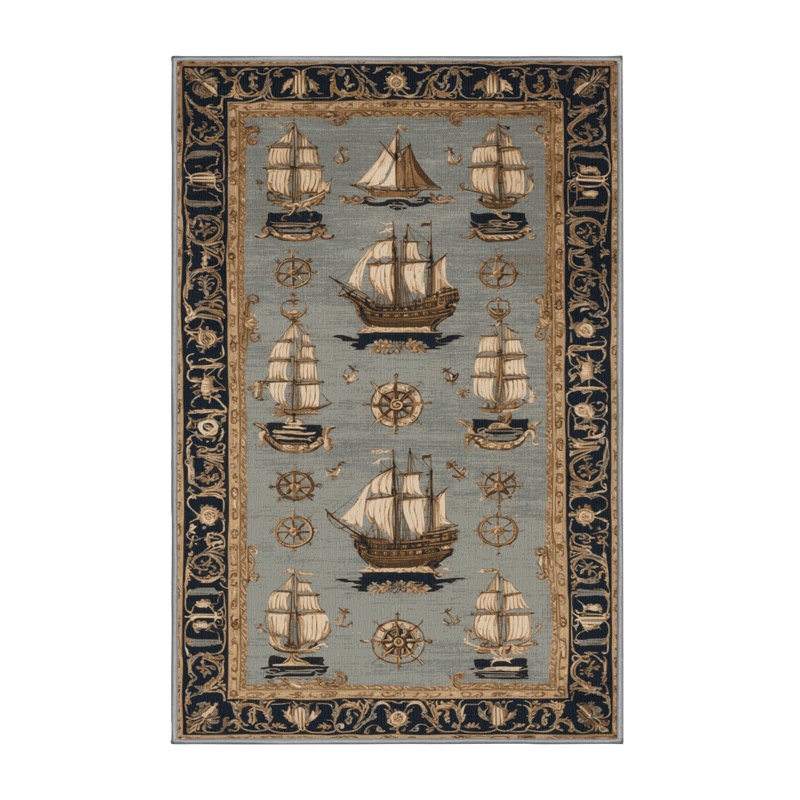 Tapis gris français lavable à la machine, Rectangulaire 2 pi x 3 pi