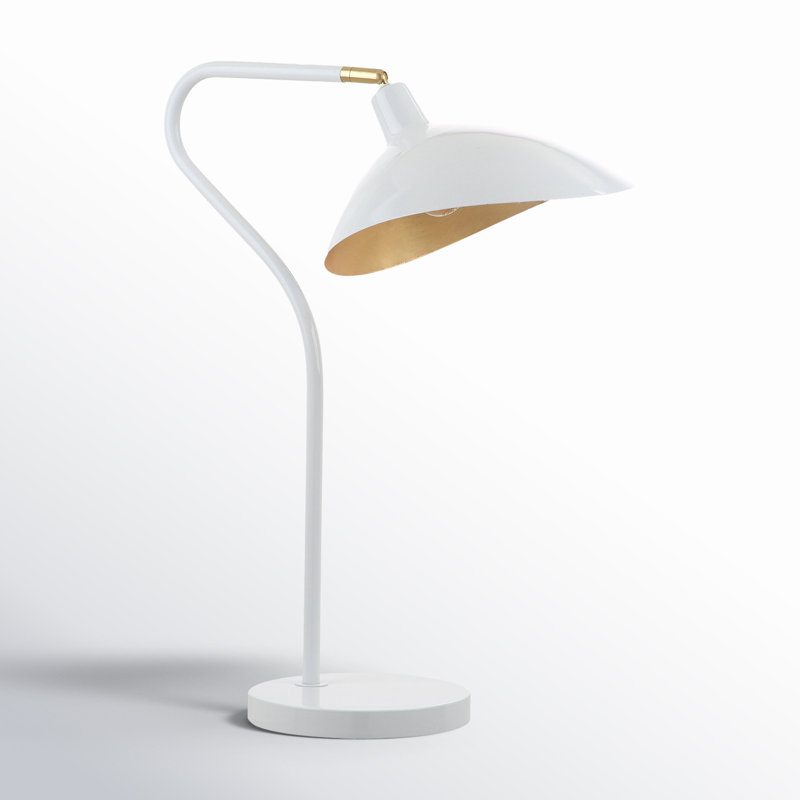 Girard Adjustable Metal Arched Lamp, White