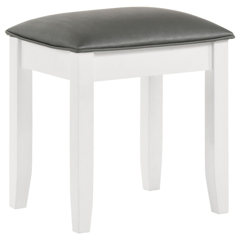 Tabouret de coiffeuse avec siège rembourré, Gris
