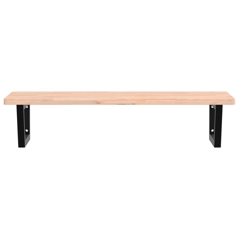 Arihanna 100cm Solid Wood Bathroom Vanity Top, Beech/Black