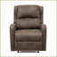 Fauteuil inclinable pour le salon, fauteuil inclinable en microfibre polie | Brun | Bois massif