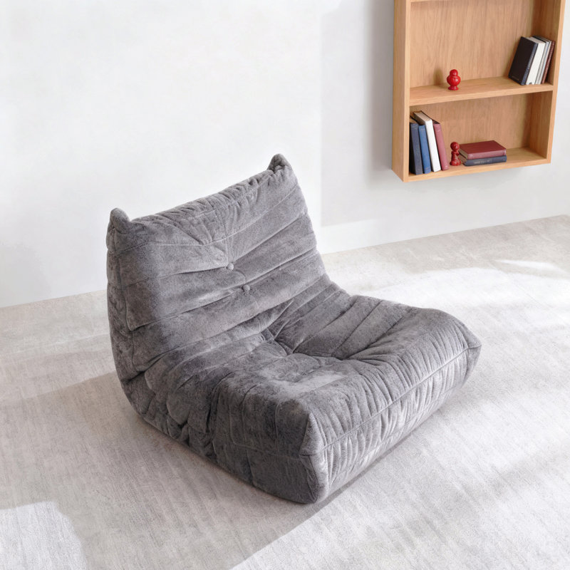 Luxury Accent Chair Button-Tufted Detail Gray Microfiber Comfy Chair Living Room Furniture 1pc, Gray Microfiber