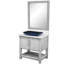 Meuble-lavabo de 36 po avec comptoir en quartz moka et lavabo, quincaillerie chromée et miroir-1559254572