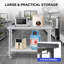 Table de préparation pliante en acier inoxydable de 60 po x 24 po avec roulettes et dessous verrouillables, poste de travail commercial robuste à 2 niveaux, capacité de 920 lb pour la cuisine, l'atelier, le restaurant et le garage-125103158