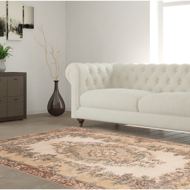 Tapis ivoire Antalya Vintage 3 pi 7 po x 7 pi 1 po