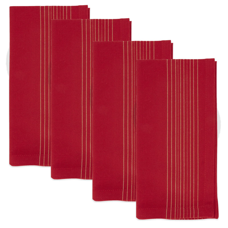 Ensemble de 4 serviettes de table scintillantes Glitz, Rouge