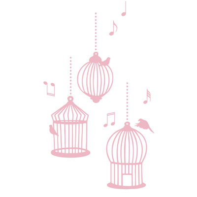 Décalcomanie murale cages d’oiseaux de chanson