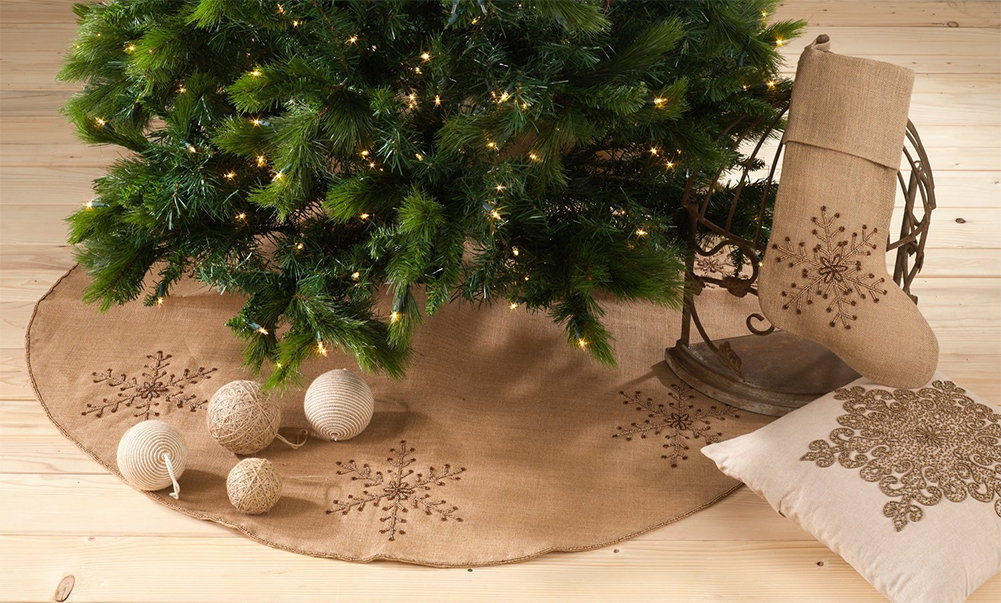 Burlap Tree Skirt, 72" W