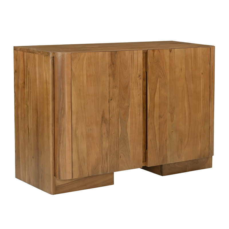 Mendell 2-door Sideboard In Modern Acacia Tan Finish On Acacia Solid Wood
