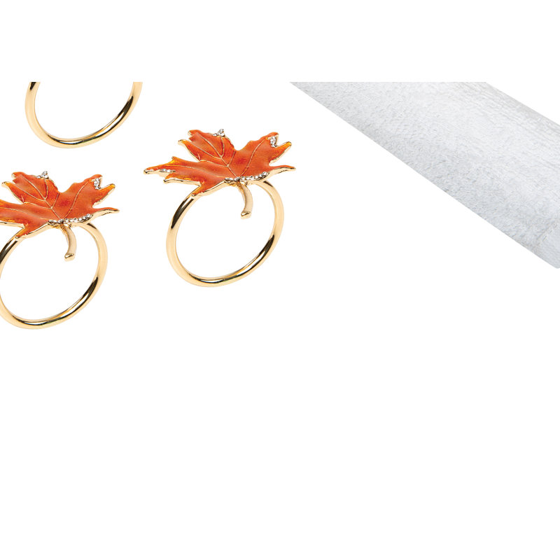 Maple Leaf Napkin Ring Set of 4