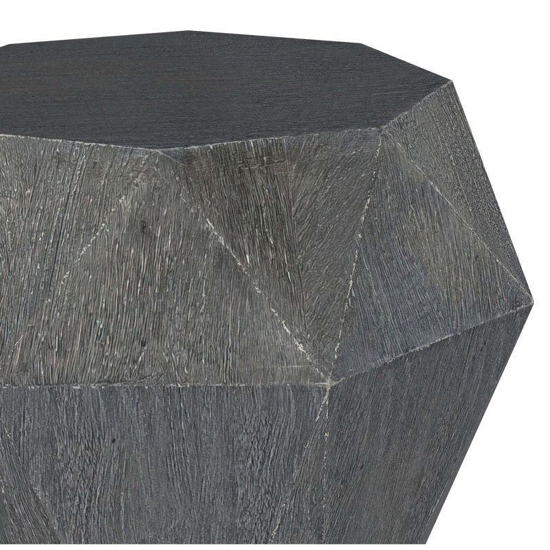 Pringle Grey Octagonal Solid Mango Wood Side Table, Gray