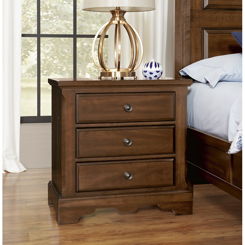 Cutlerville 28'' W Solid Wood Nightstand, Brown