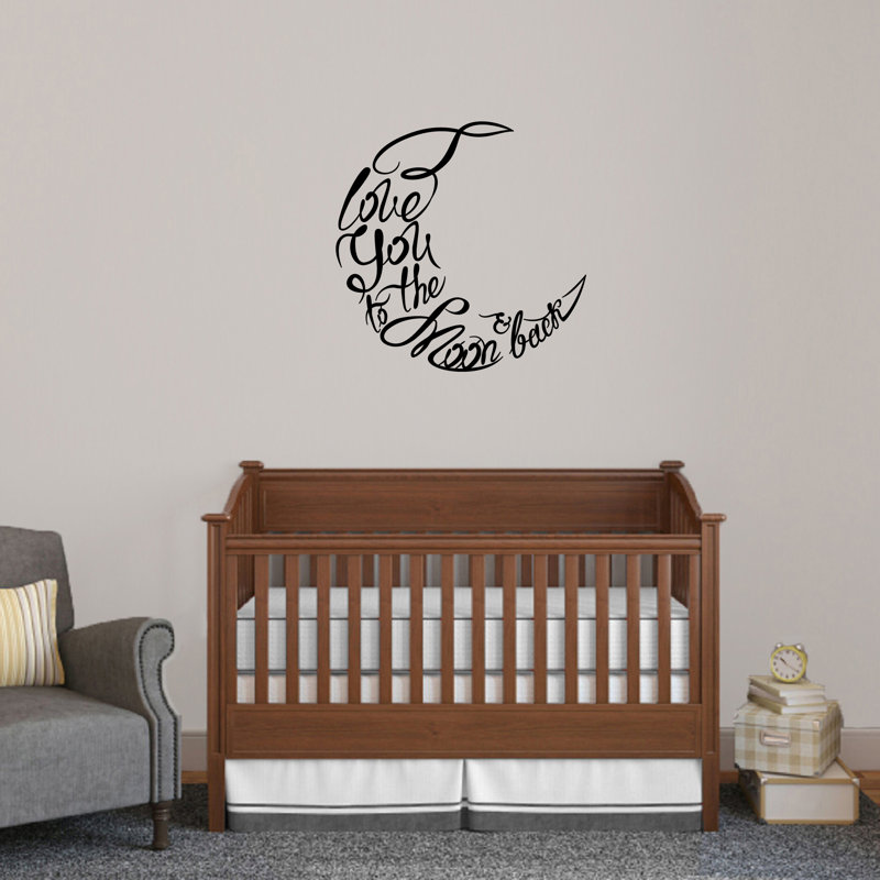 Adhésif décoratif I Love You to the Moon and Back, Noir