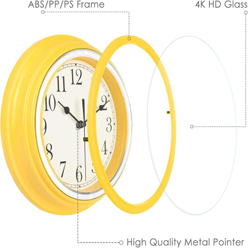 Horloge murale silencieuse 9 po