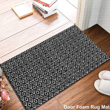 Cotton Hand Woven Cushioned Anti-Fatigue Mat Kitchen/Bathroom/Doormat Anti Skid Union Rustic Color: Black