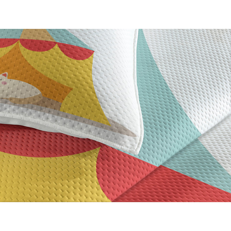 Circus Polyester Coverlet, King Bedspread + 2 Shams