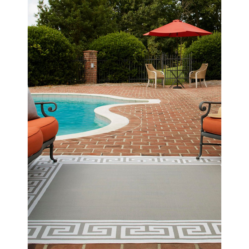 Tapis d'extérieur Ayton couleur pierre, Rectangle 7 pi 10 po x 10 pi